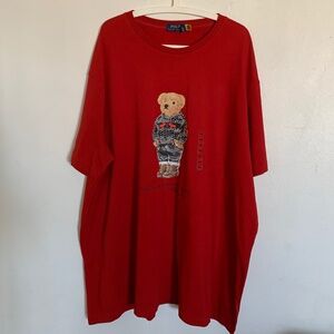 Polo Bear/Ralph Lauren Red Men’s T-Shirt P-Wing Ski "92"